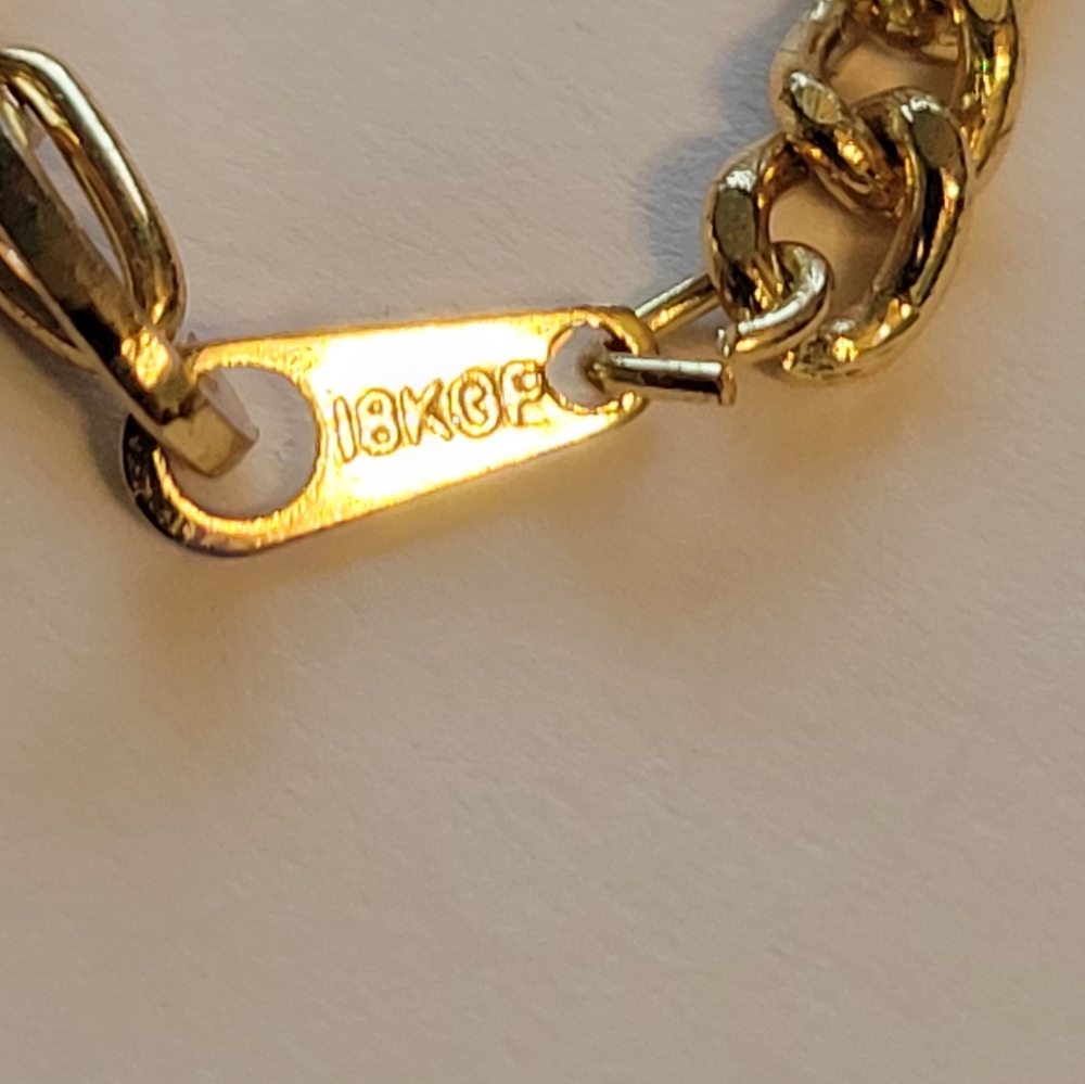 EUC 18K GP Figaro Chain Necklace and Bracelet Set - Picture 9 of 11
